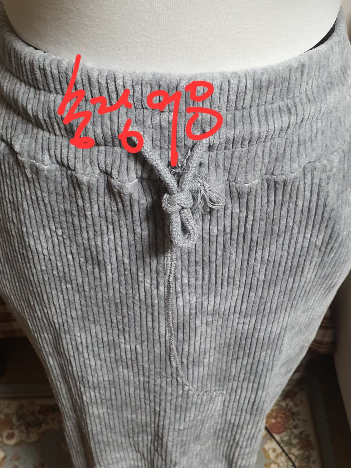 [빈티지] 코듀로이 롱 스커트 그레이 가을스커트 상품이미지2