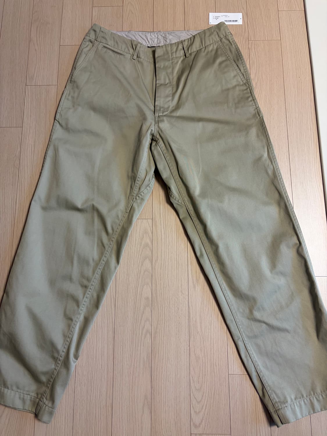 [34] 나나미카 와이드 치노 카키 상품이미지1