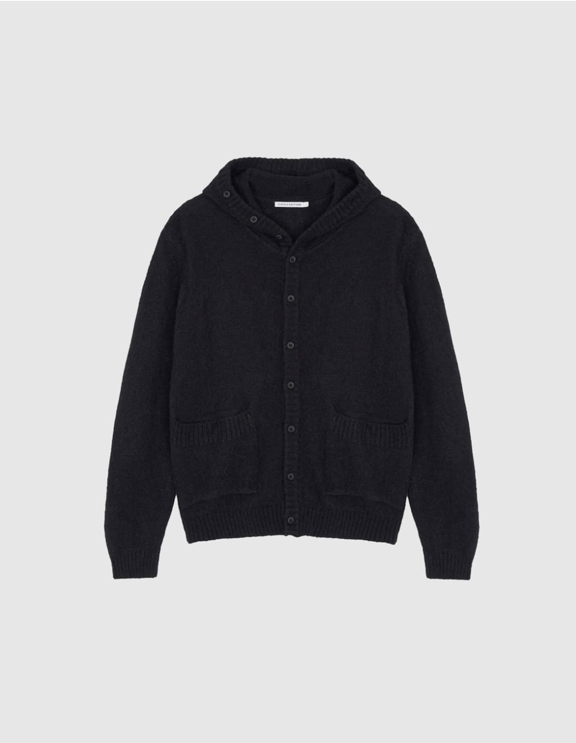 [L] 서피스에디션 BUTTON-UP HOODED KNIT BLACK 상품이미지1