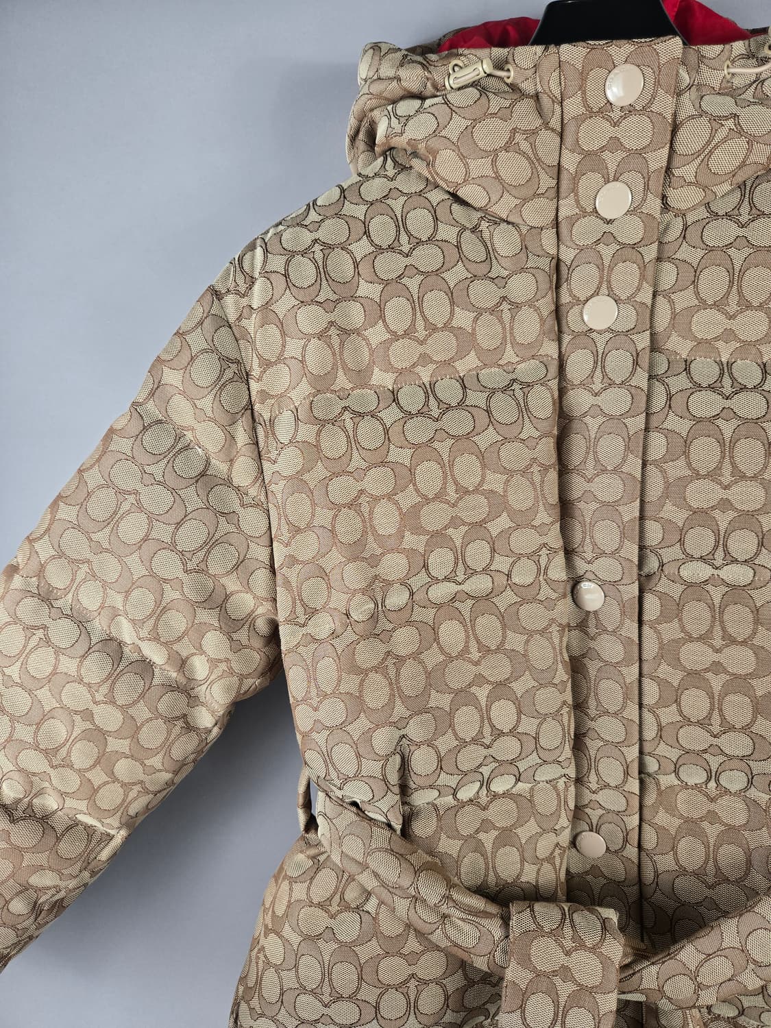 COACH 코치 로고 시그니처 자카드 덕 다운 푸퍼 패딩 S 정품 상품이미지3