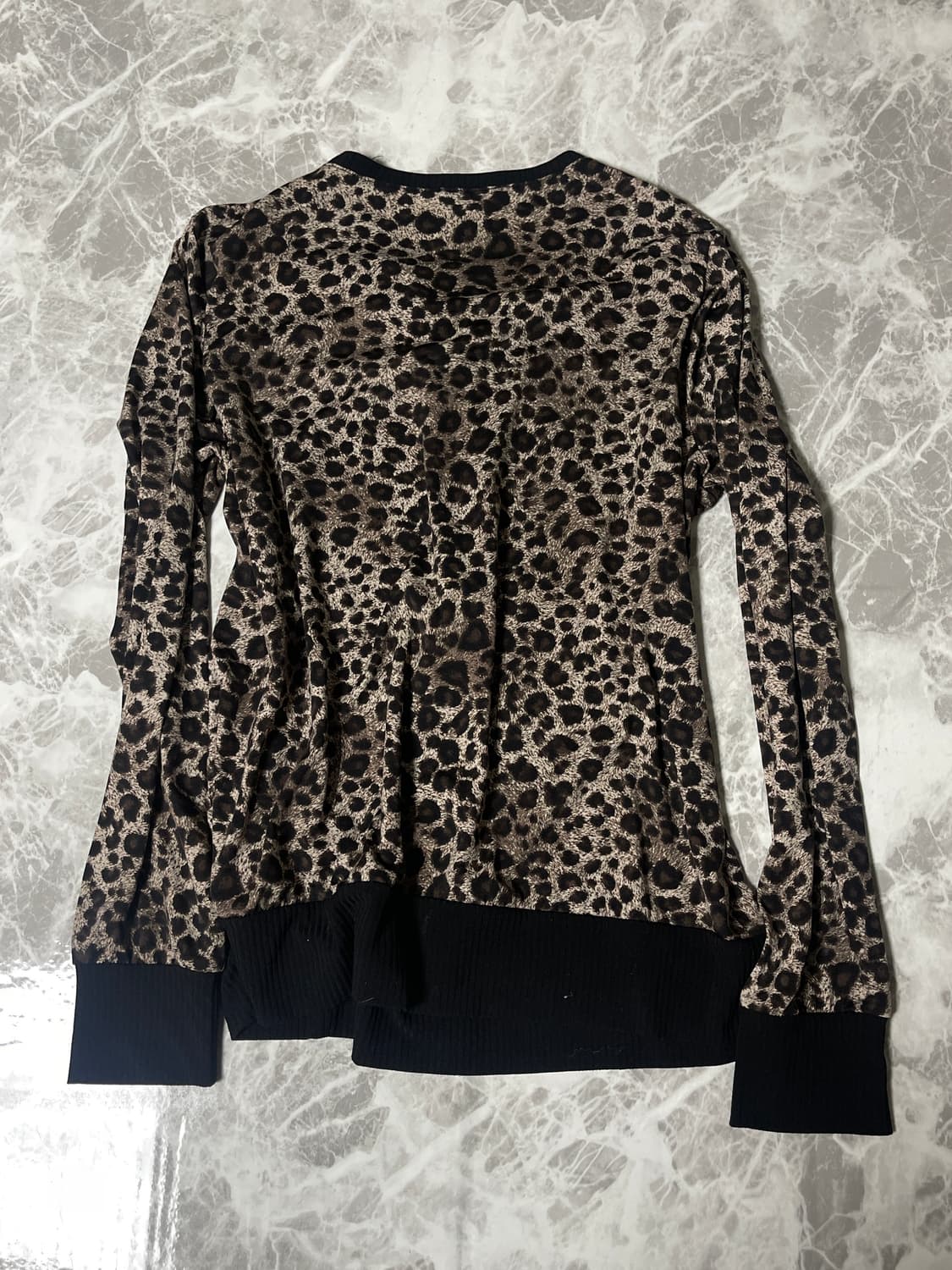 2way leopard knit zip up cardigan 상품이미지5