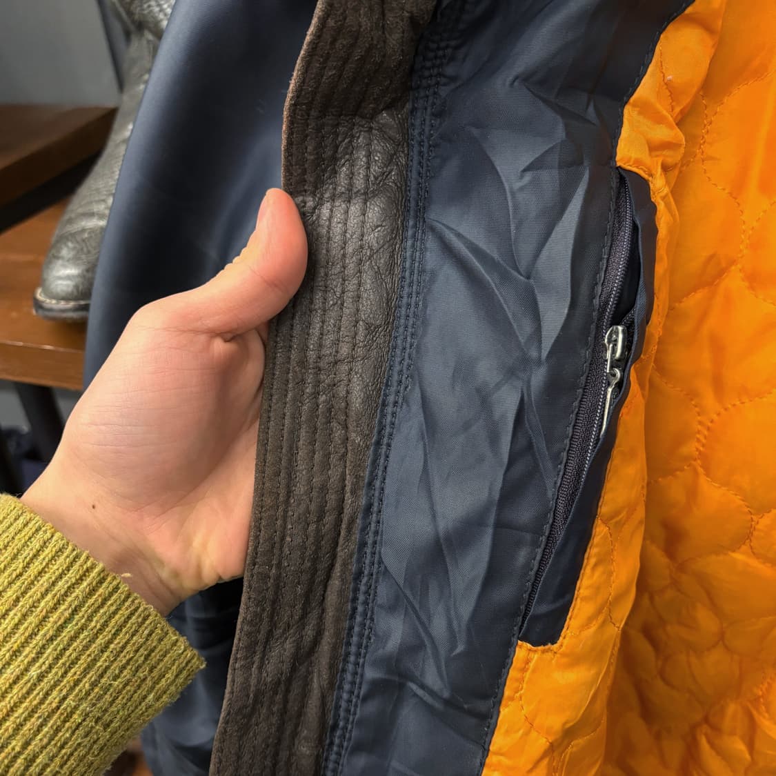 90s 레드스킨 나일론쉘 B-15 플라이트 자켓 윈드플랩 쉐르파 N613 상품이미지7