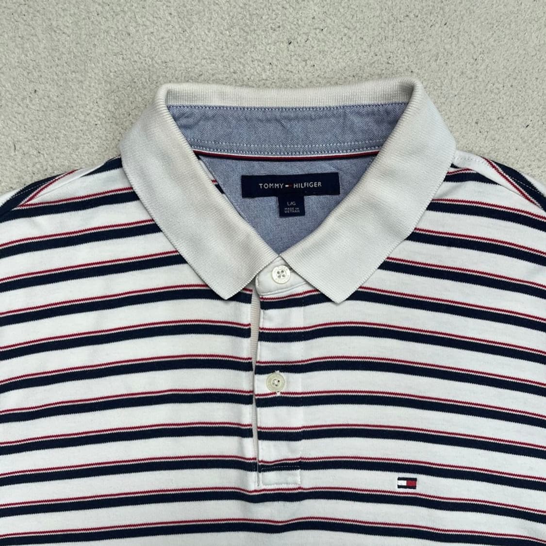 TOMMY HILFIGER PK 스트라이프 카라티 화이트 L/G 상품이미지2