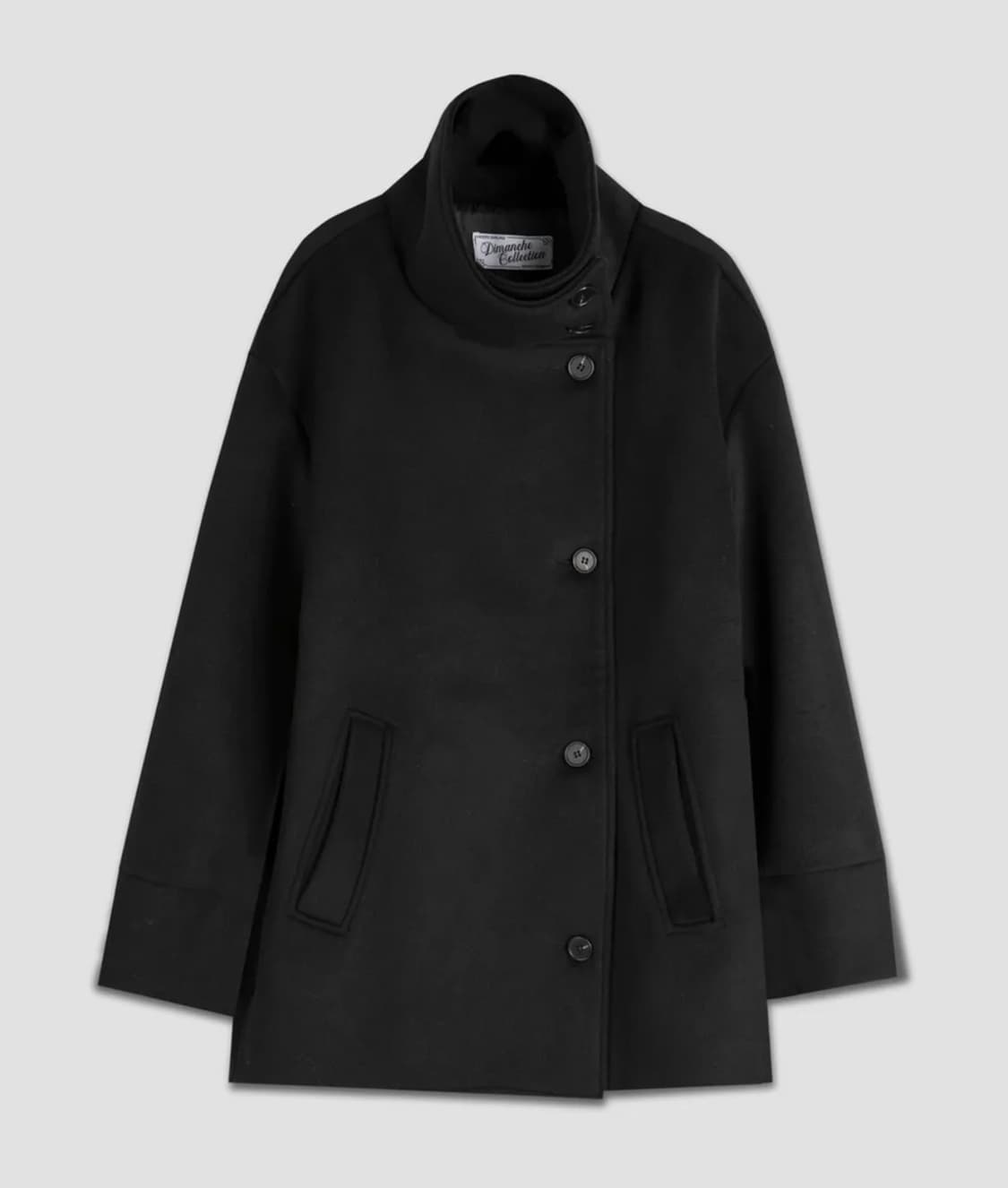 디망쉬 더블 브레스트 코트 블랙 상품이미지1