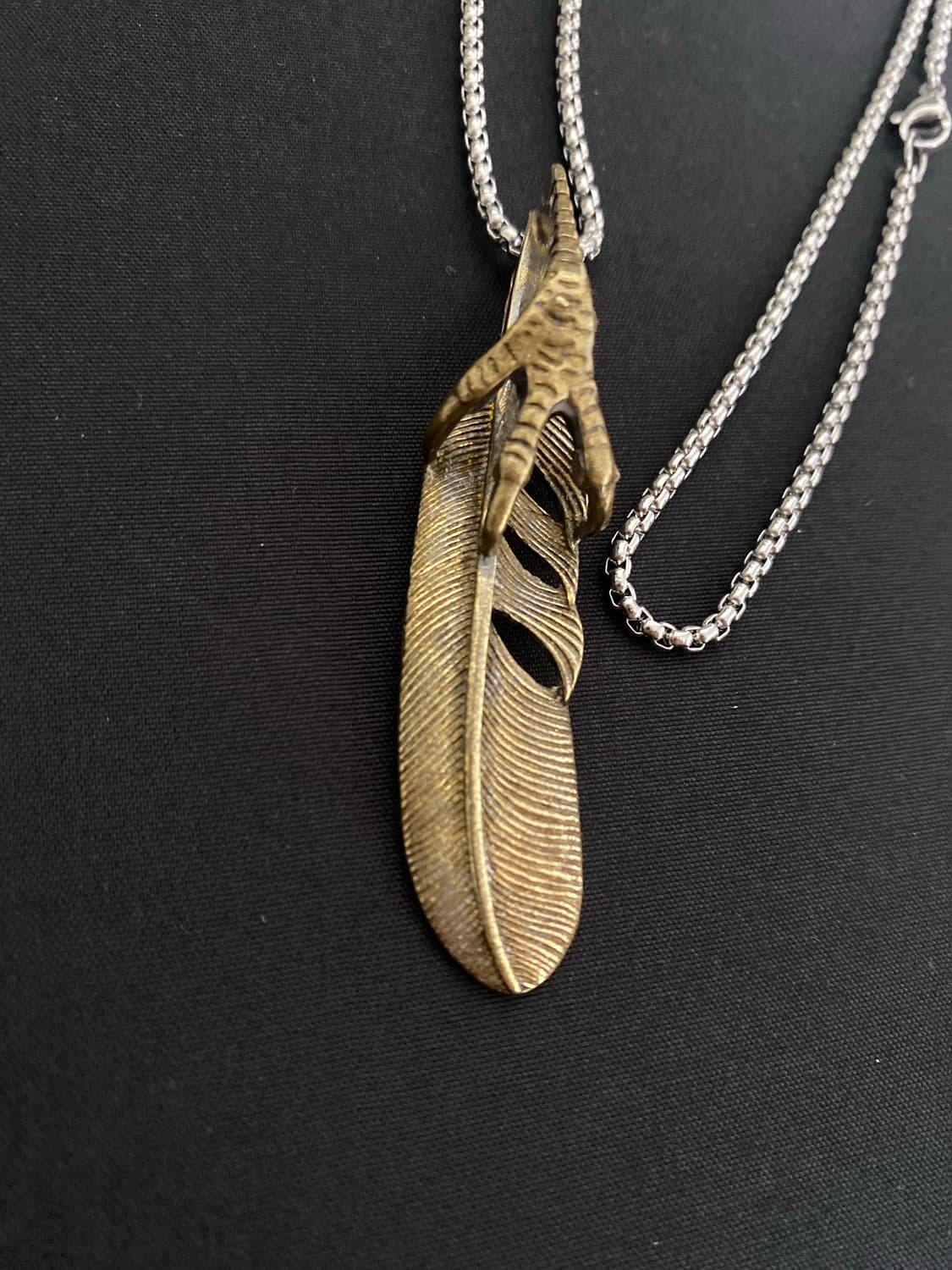빈티지 깃털 팬던트 목걸이(무광 브론즈 톤) 상품이미지2