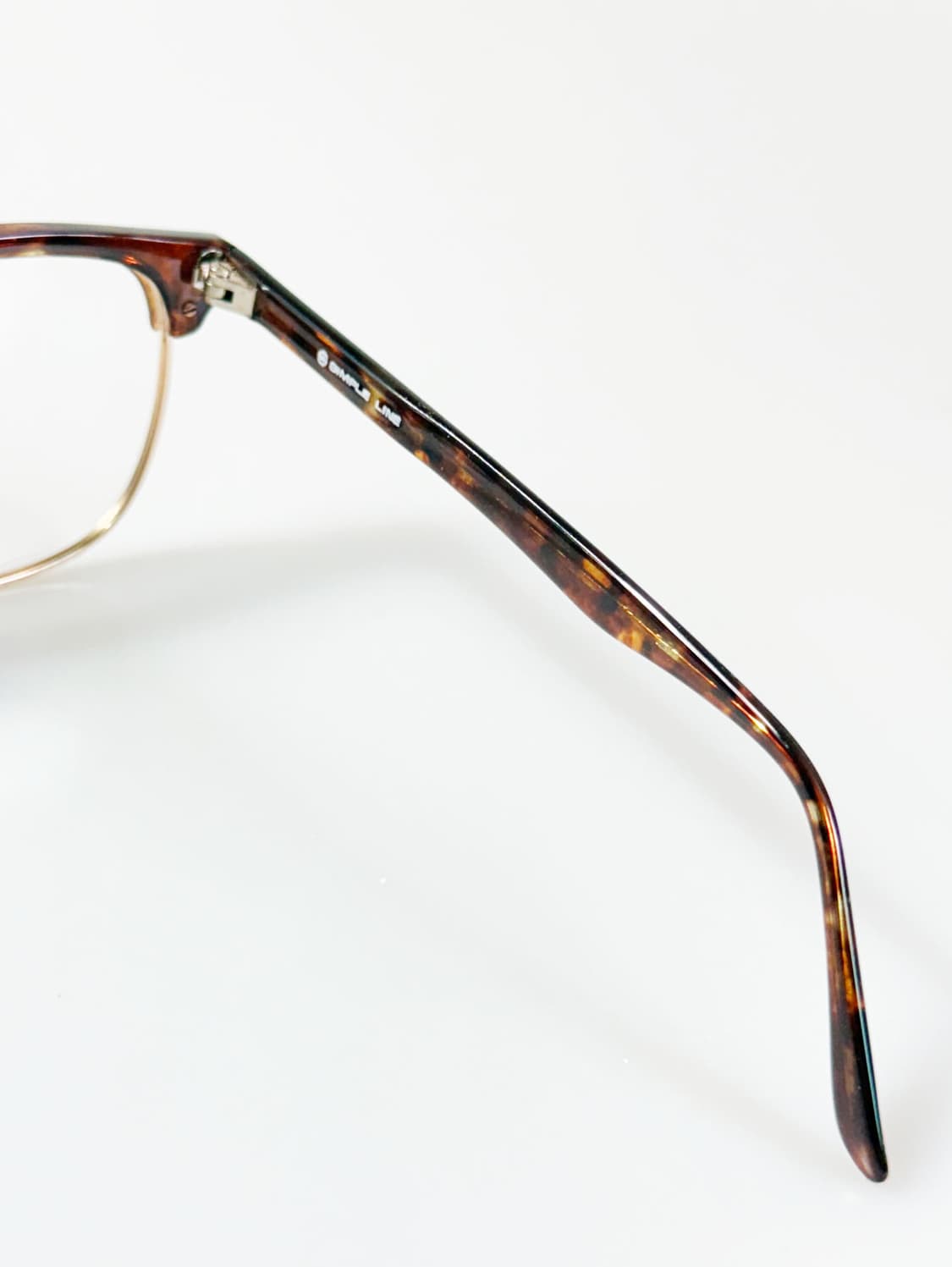 90s SIMPLE LINE 브라운톤 하금테 스퀘어 빈티지 안경 상품이미지6