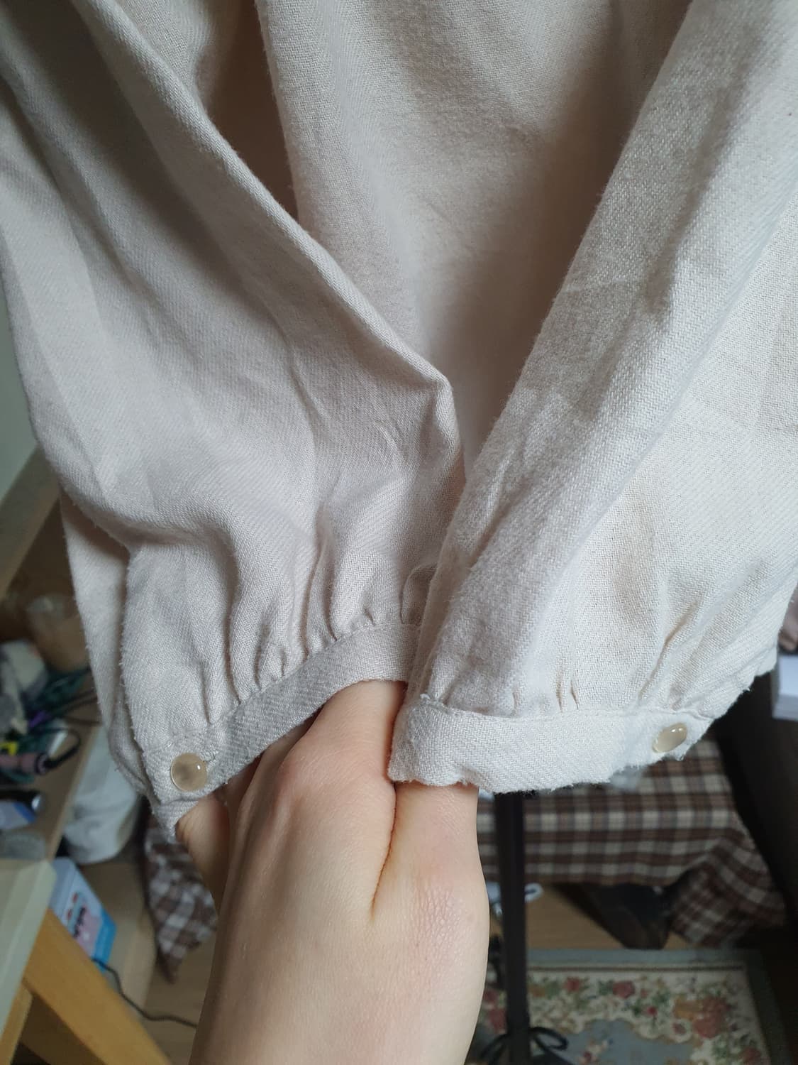 [일본빈티지] 레이스 넥 블라우스 아이보리 모리걸 상품이미지5