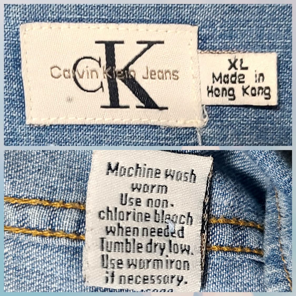 Calvin Klein 90s 박시 자수 데님 셔츠 상품이미지8