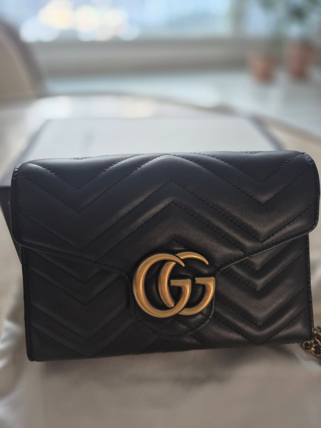 구찌 마몽 마틀라세 쉐브론 레더 미니 체인백 상품이미지2