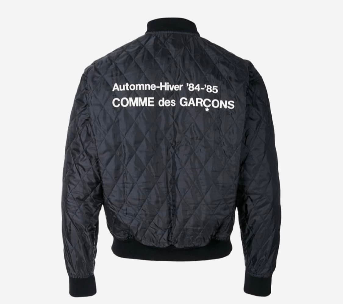 L 꼼데가르송 스태프 퀼팅 봄버 자켓 블랙 상품이미지1