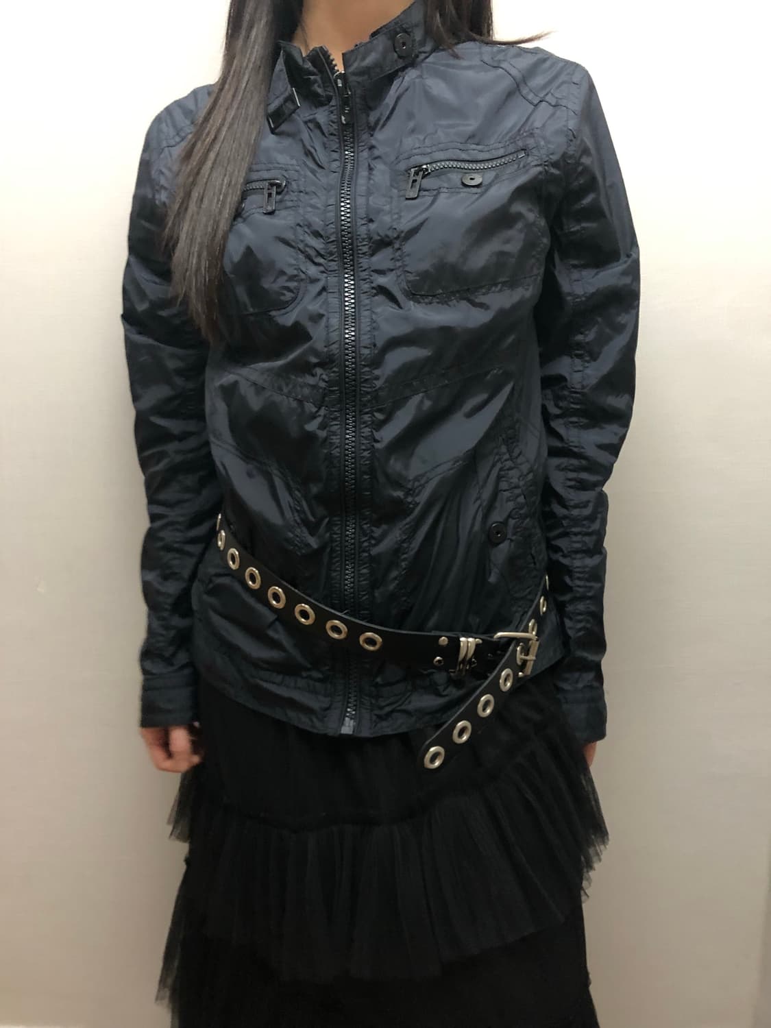 빈티지 블랙 펑크 포켓 바람막이 상품이미지7