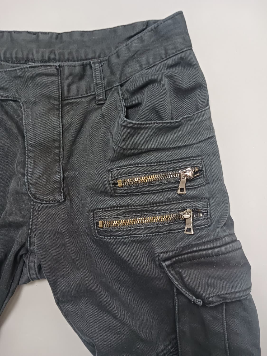 [32] 발망 블랙 데님 바이커 카고 팬츠 상품이미지4