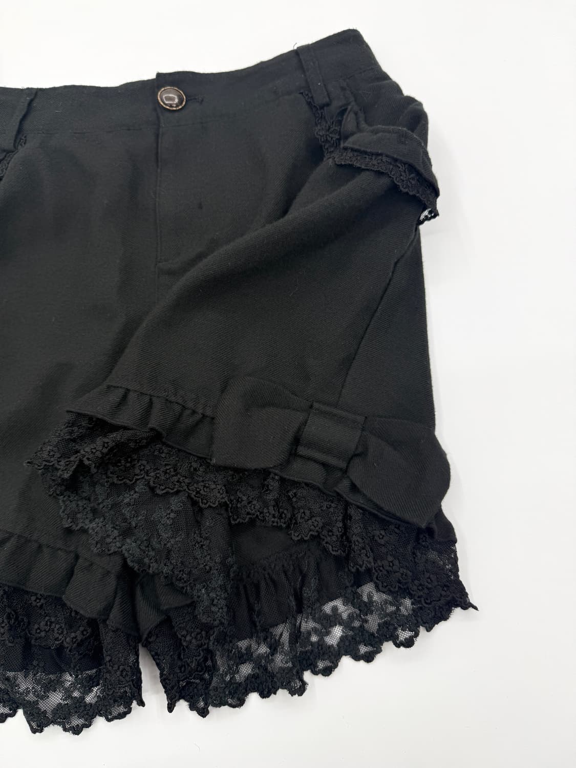 빈티지 Axes Femme 블랙 레이스 하프 팬츠 상품이미지4