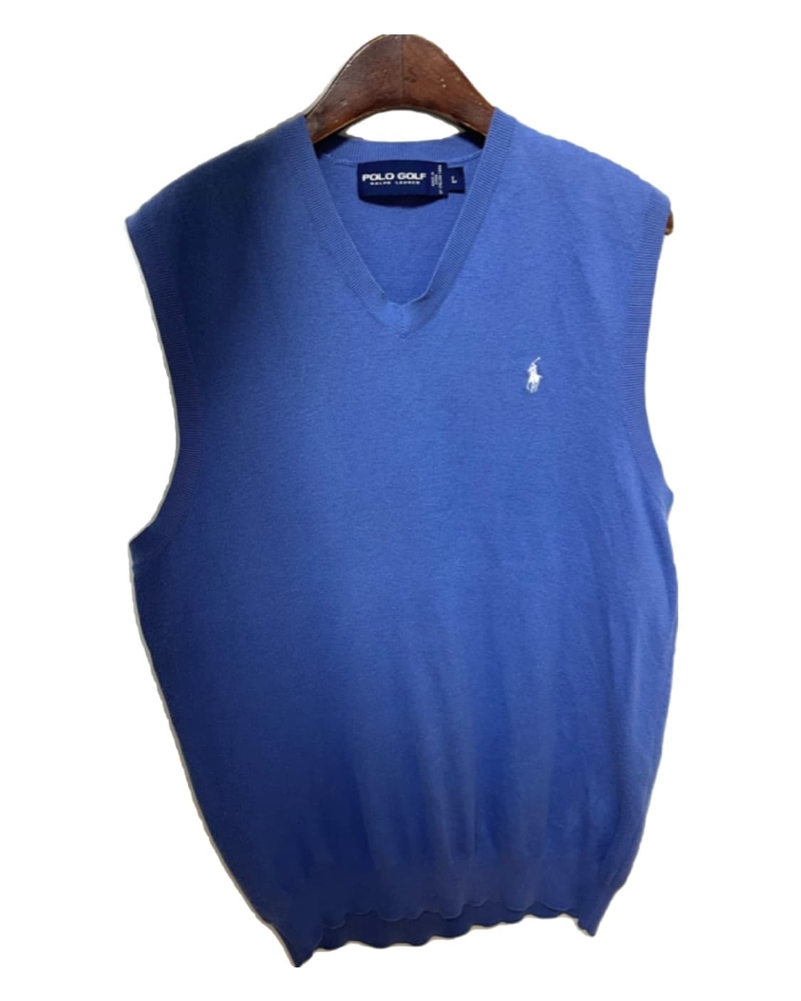 폴로 골프 블루색상 니트 조끼 파미코튼 남녀공용 상품이미지1