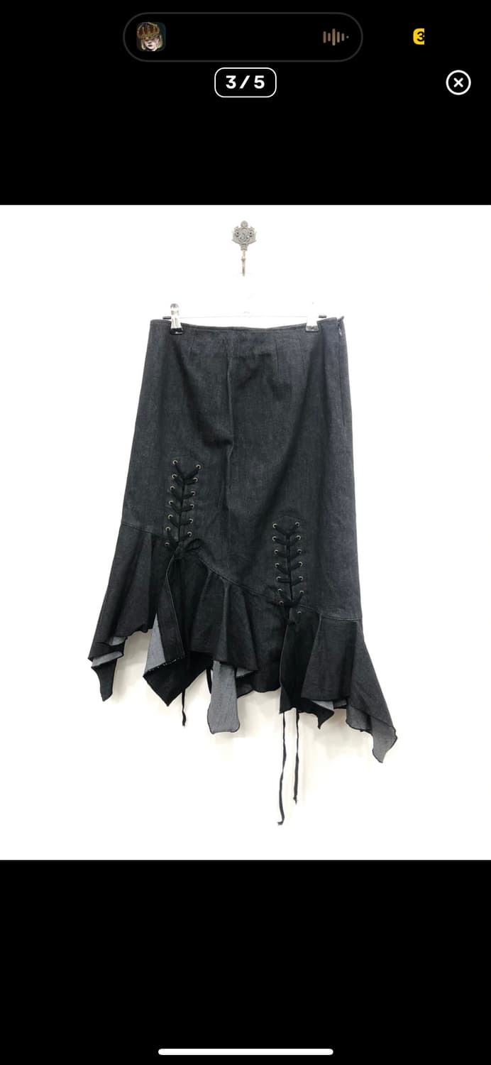 빈티지 아일렛 언발 데님 스커트 펑크 오리엔탈 페어리 코르셋 상품이미지3