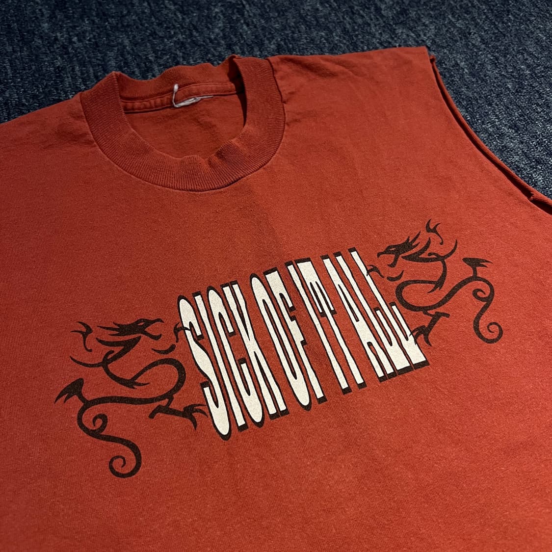 빈티지 90s SICK OF IT ALL 슬리브리스 티셔츠 상품이미지3