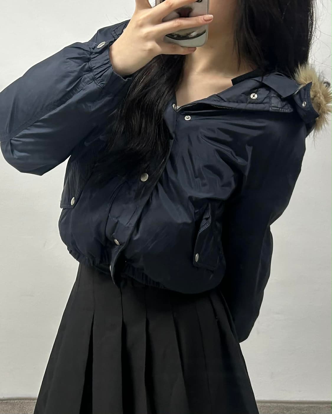 시스템 한섬 후드 퍼 푸퍼 패딩 상품이미지3