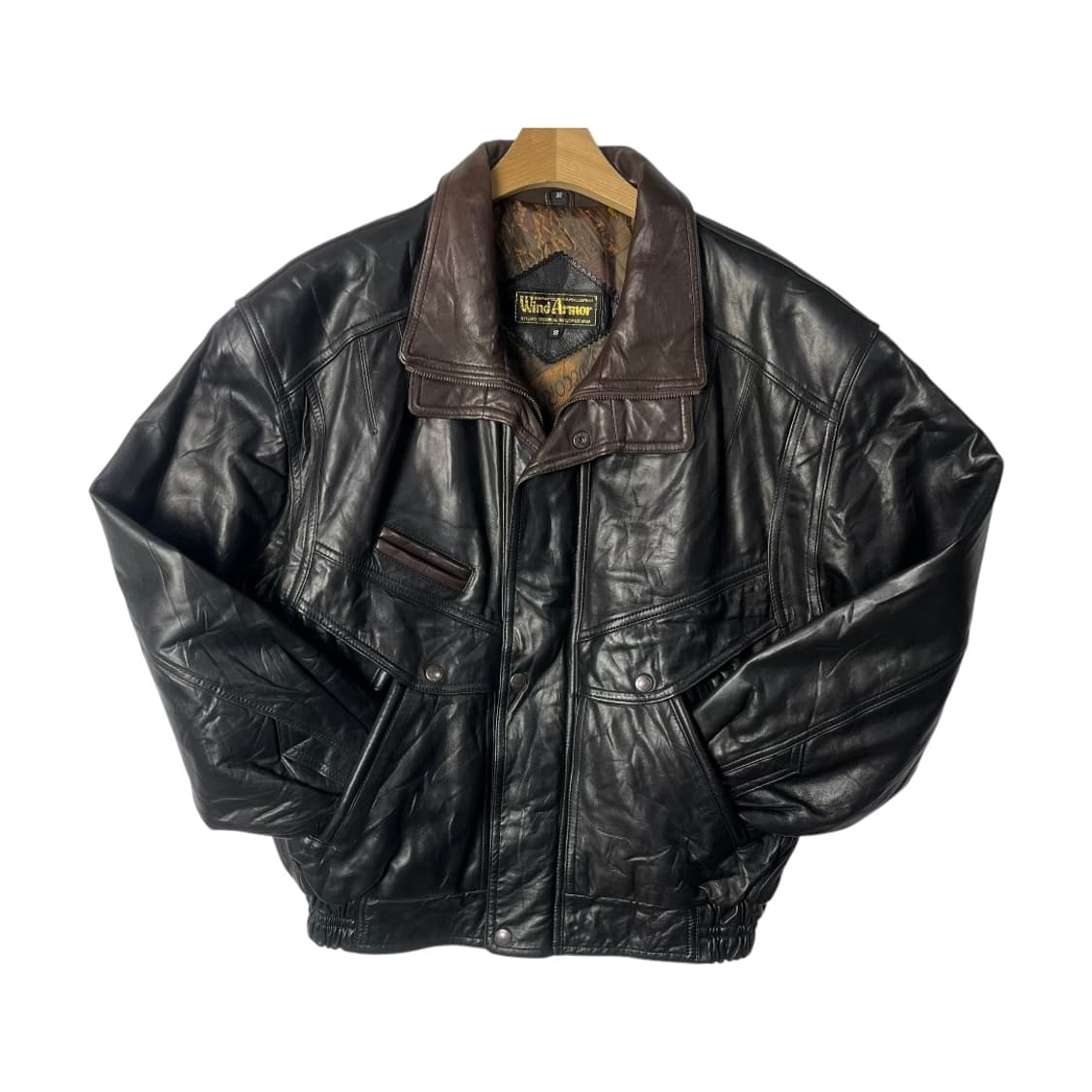 [WIND ARMOR] 90's 윈드아머 램스킨 레더 봄버자켓 상품이미지1