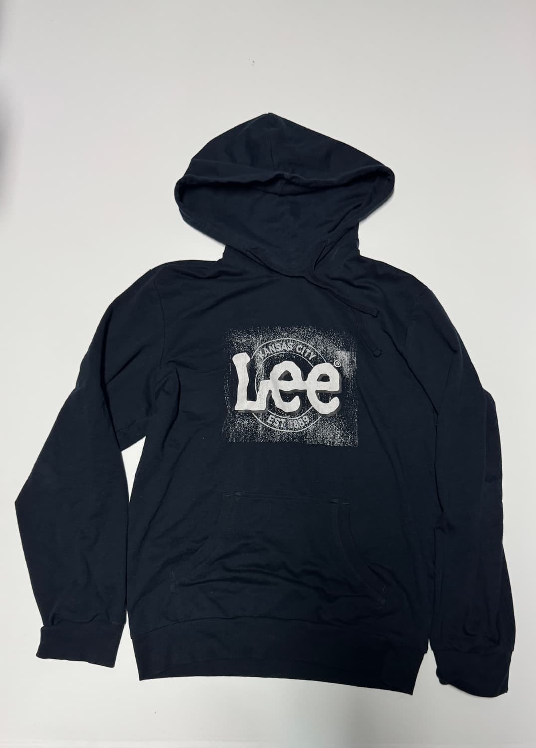 Lee 리 22년도 빈티지 스펠로고 슬리브 후드티 상품이미지1