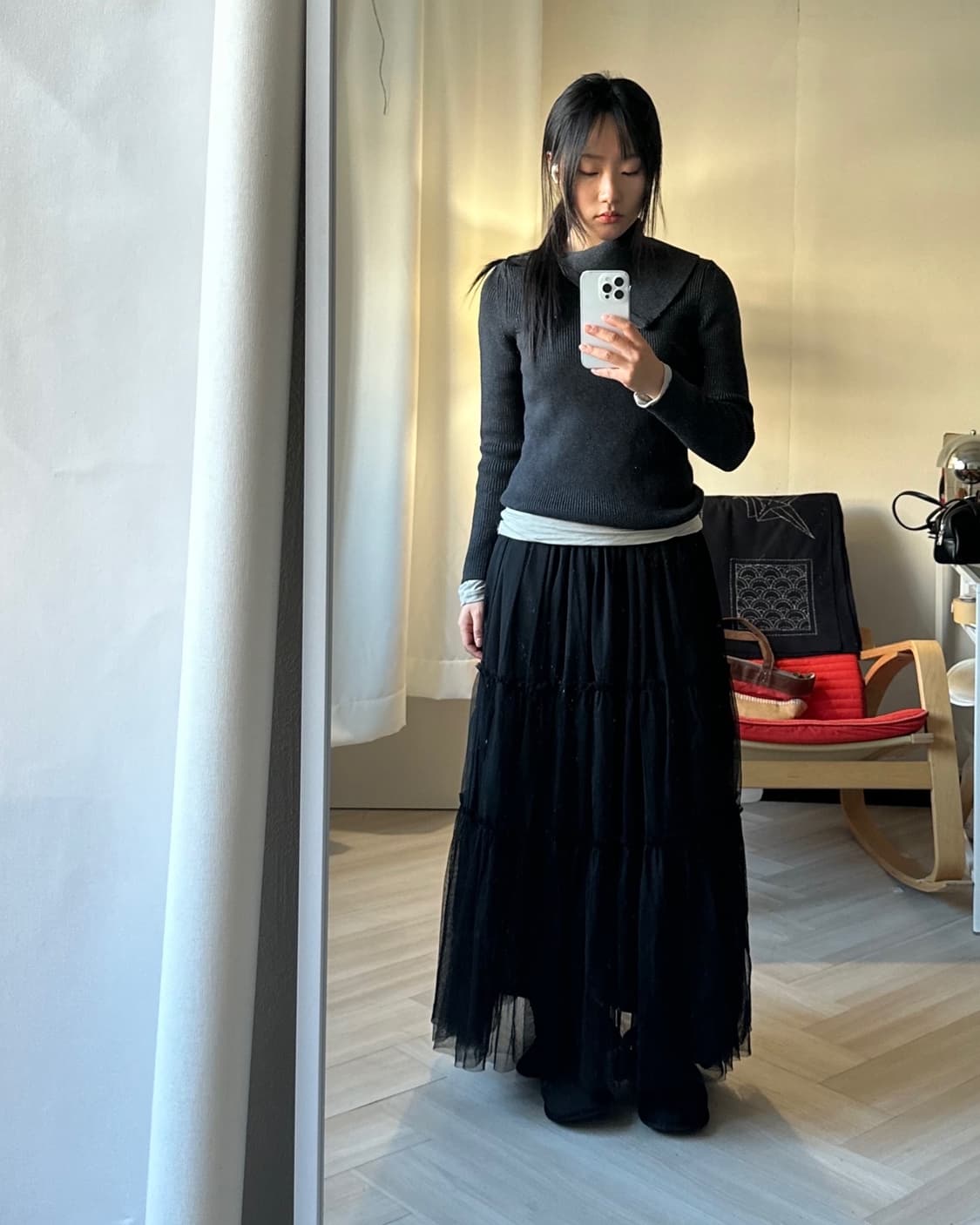 [INGNI] black lace layers skirt 상품이미지2