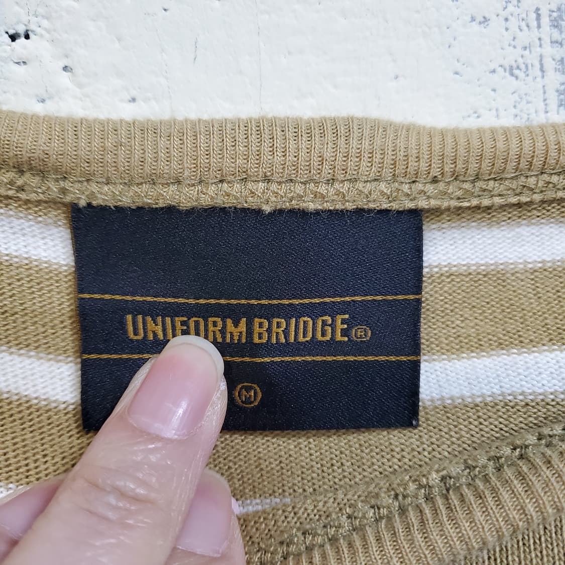 유니폼브릿지 스트라이프 브라운 긴팔티  상품이미지3