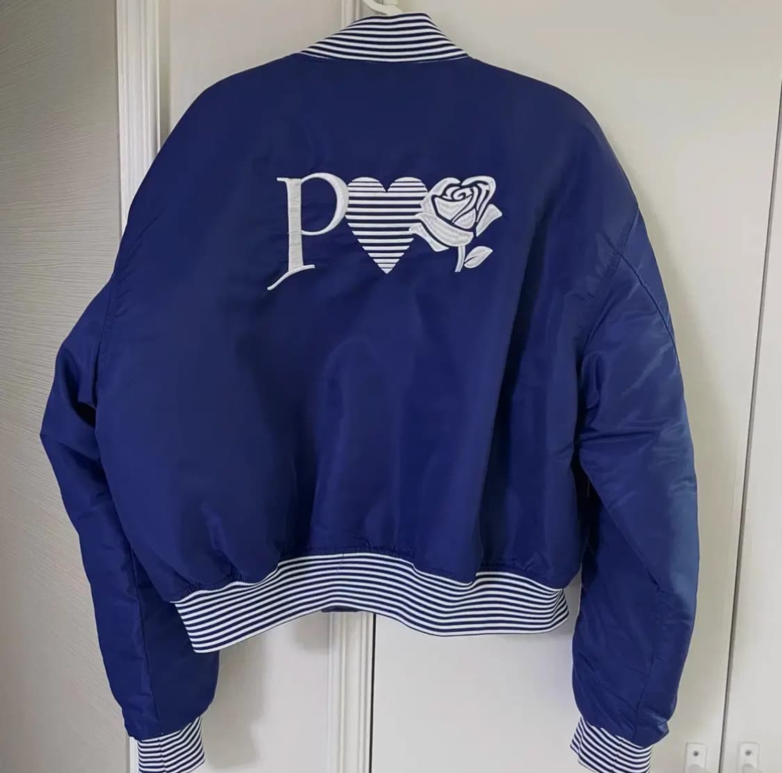 파르티멘토우먼 PW 심볼 패치 스타디움자켓 블루 누빔패딩자켓 상품이미지2