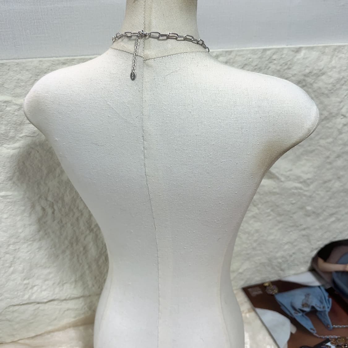 빈티지 ICNG 플라워 백송석 오리엔탈 목걸이 상품이미지3