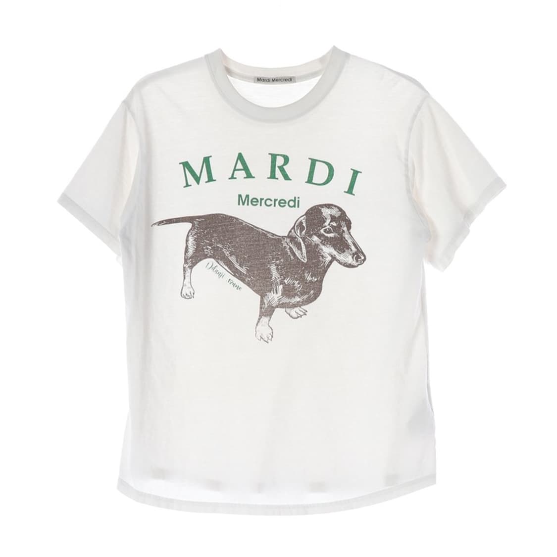 마르디메크르디 화이트 닥스훈트 반팔티 상품이미지1