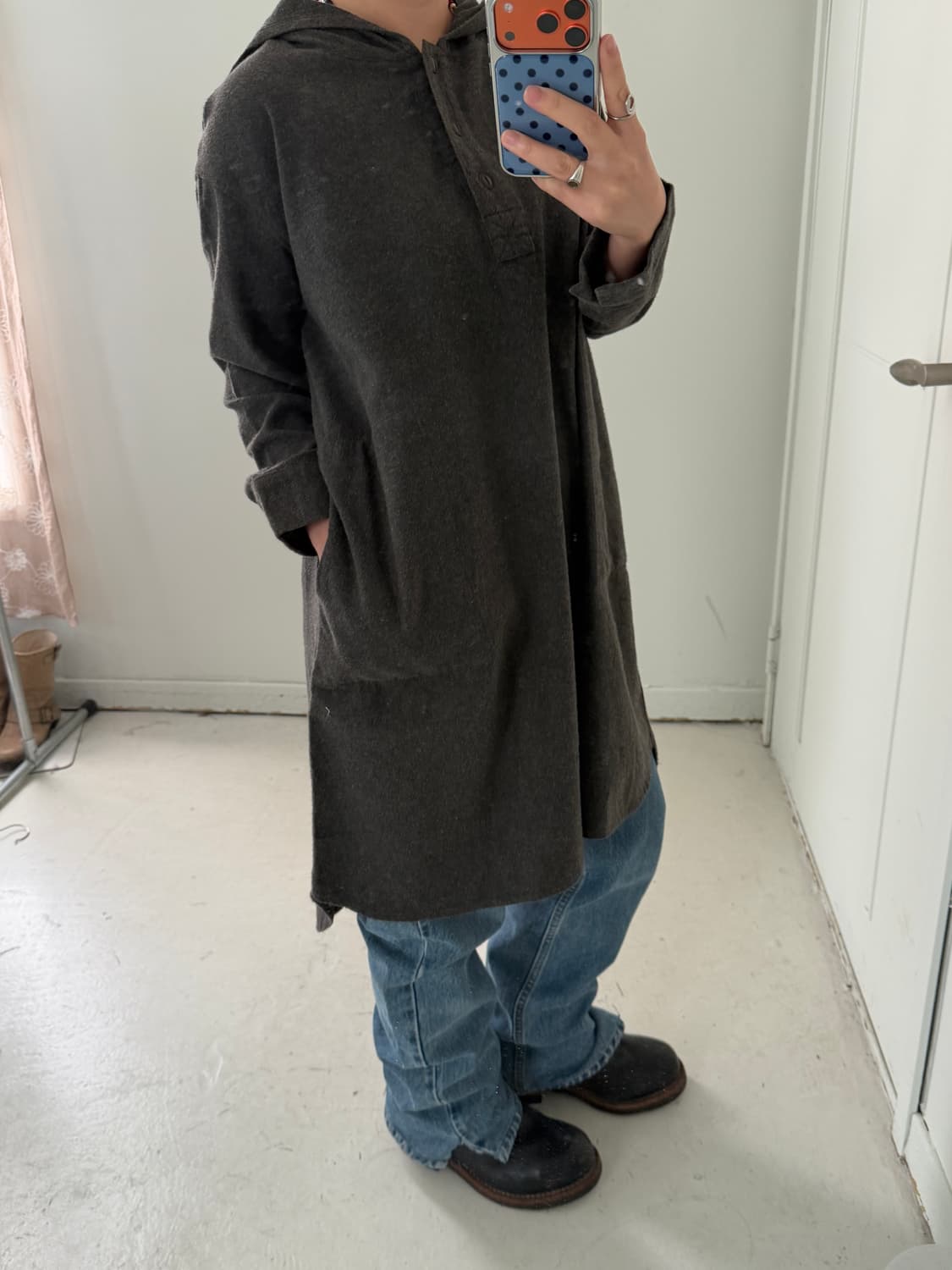 일본빈티지 모리 아틀리에 후드 원피스 상품이미지3