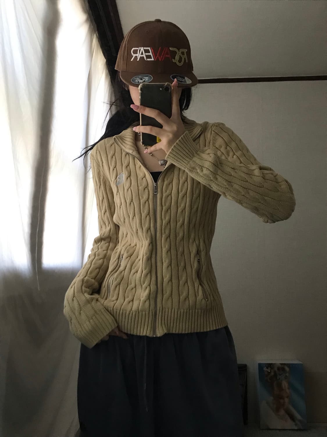 폴로 아이보리 케이블 니트집업 상품이미지4