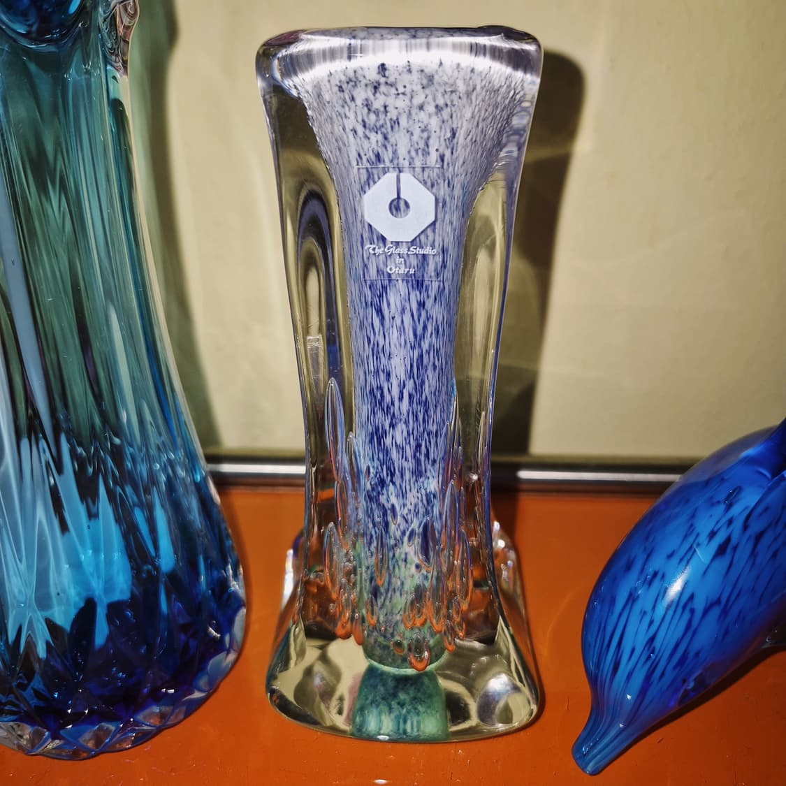 90s 오타루 스튜디오 핸드블로운 아쿠아 꽃병 상품이미지7