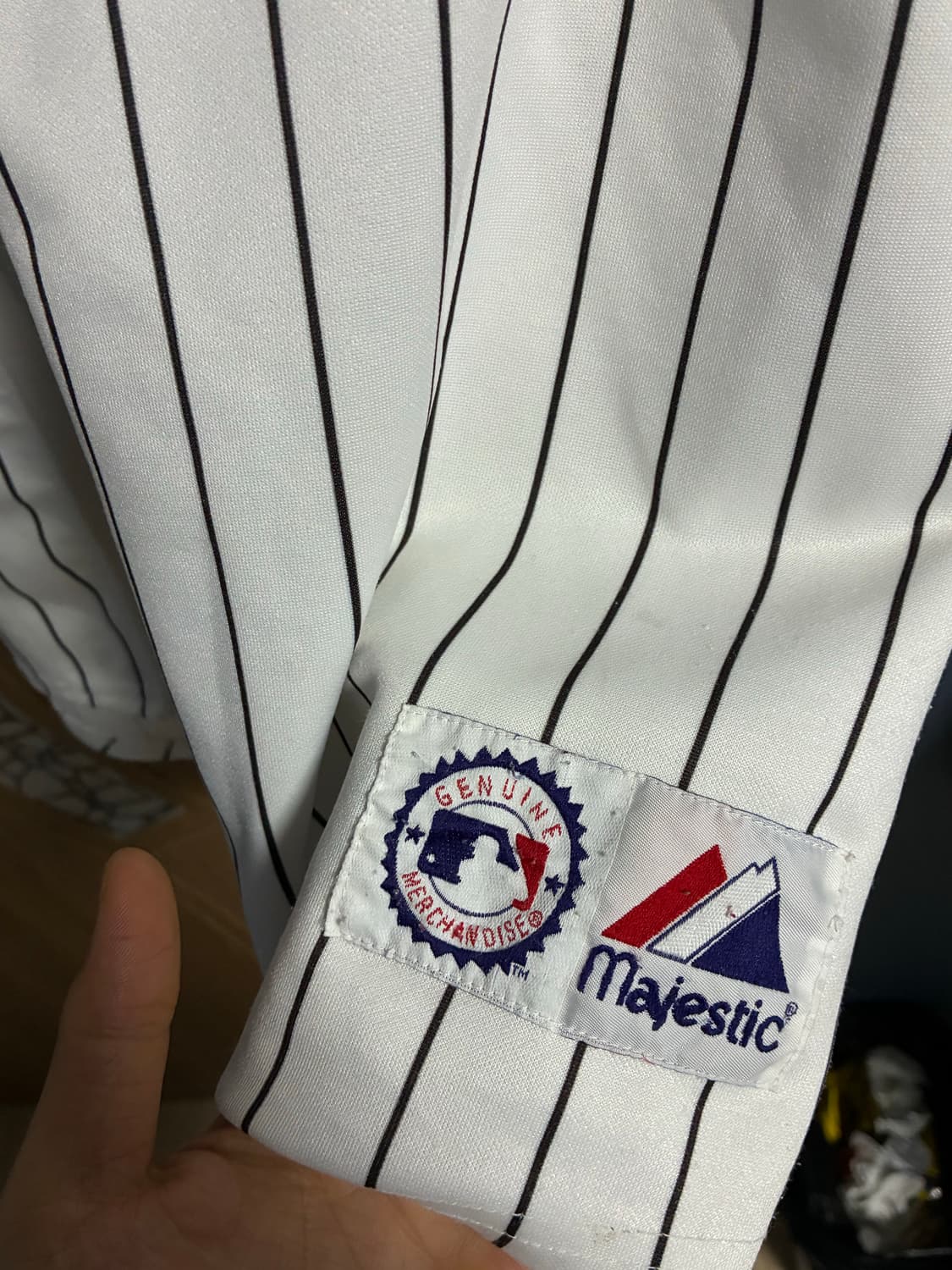 Majestic 시카고 화이트삭스 스트라이프 야구 셔츠 상품이미지3
