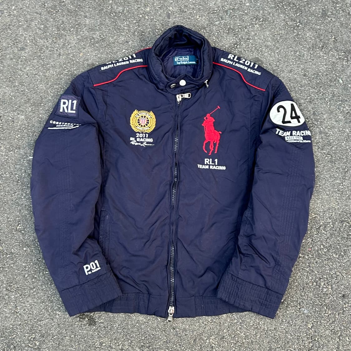폴로 랄프로렌 빅포니 레이싱 성조기 패치드 레이싱 점퍼 패딩 M 상품이미지2