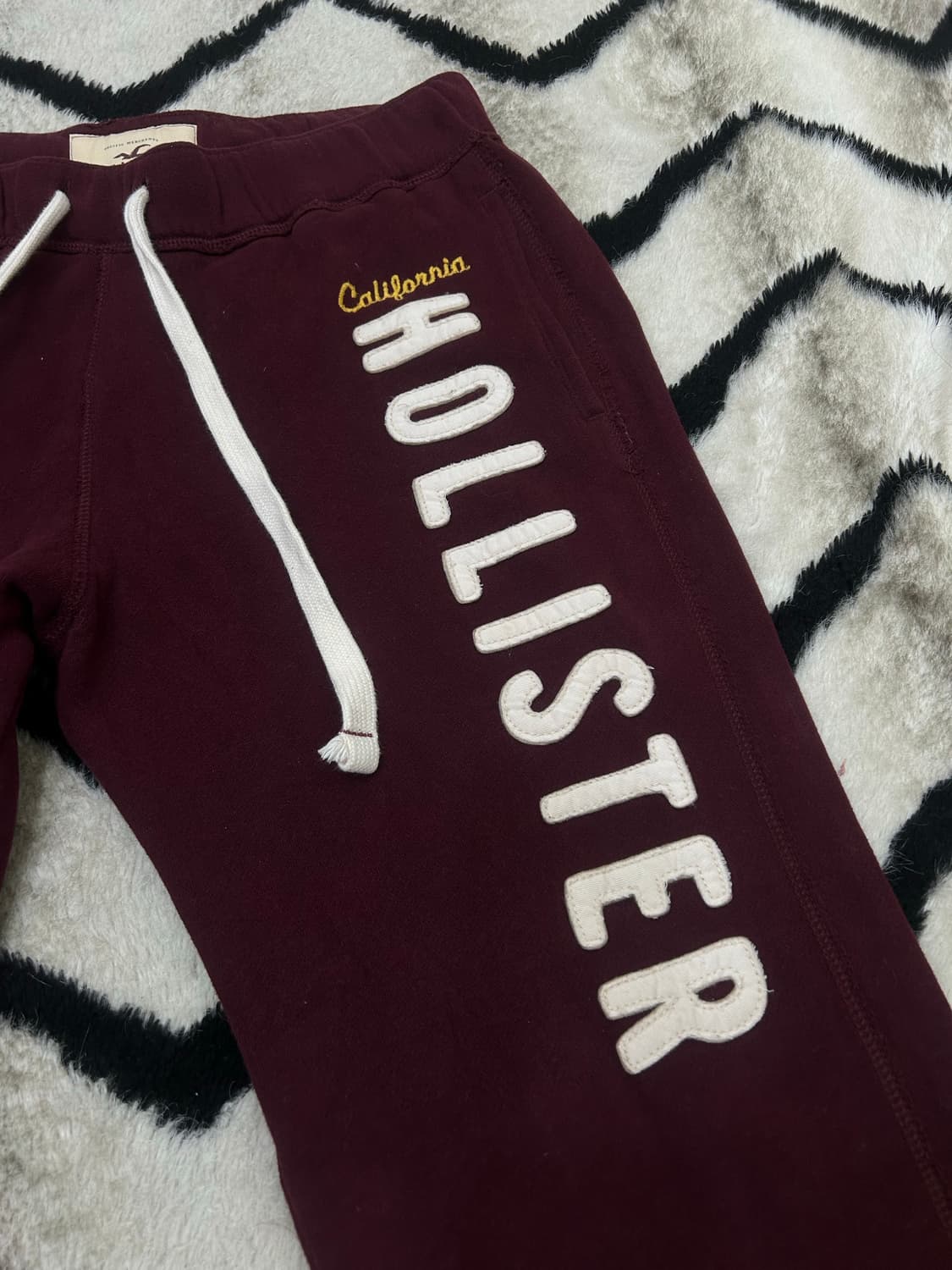 [M]홀리스터 스펠아웃 트레이닝 팬츠/버건디/기모 상품이미지1