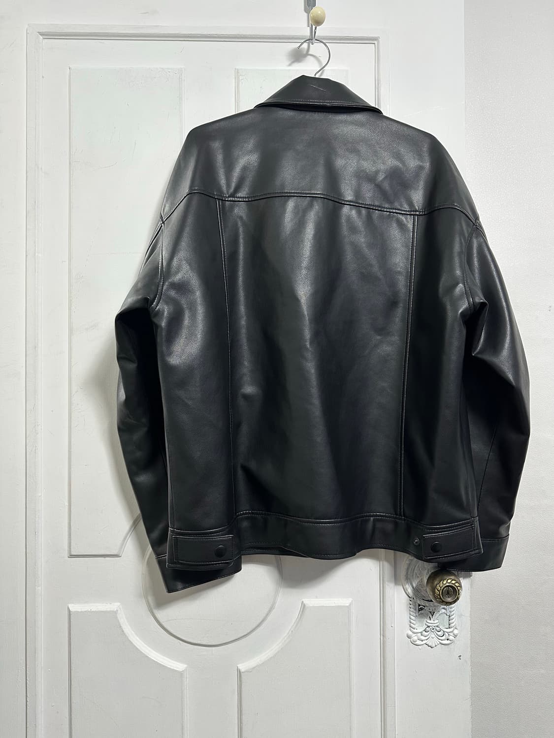 도프제이슨 오버핏 비건레더 싱글 자켓 상품이미지2