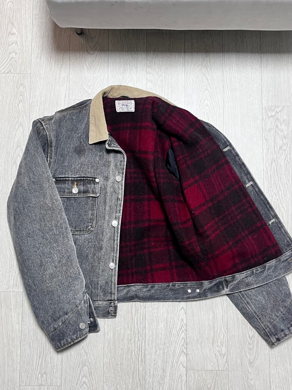 [M] 폴로 덩가리 데님 자켓 칸예 자켓 흑청 상품이미지2