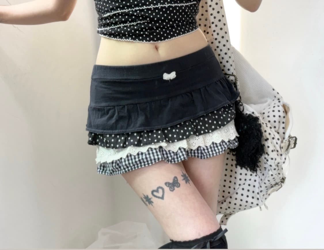일브 캉캉 도트 큐롯 팬츠 스커트 빈티지리즈리사트랄라라깔히메갸루키치펑크 상품이미지2