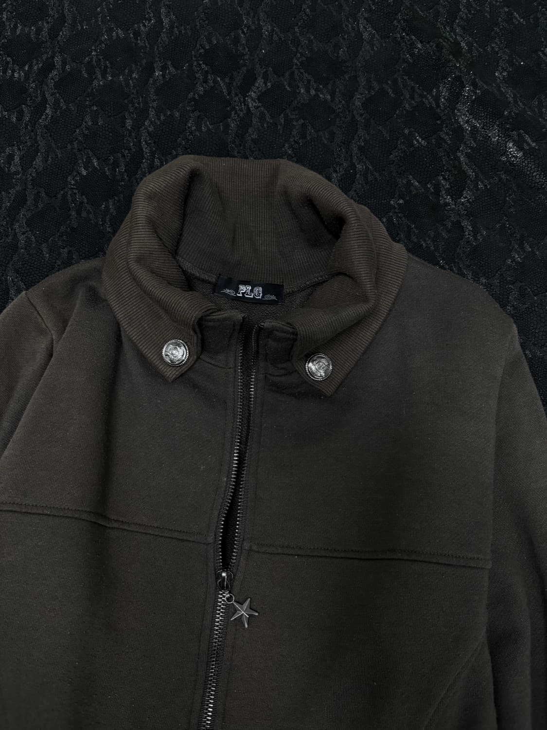 “PLG” Y2K star Detail Brown Zip Up 상품이미지5