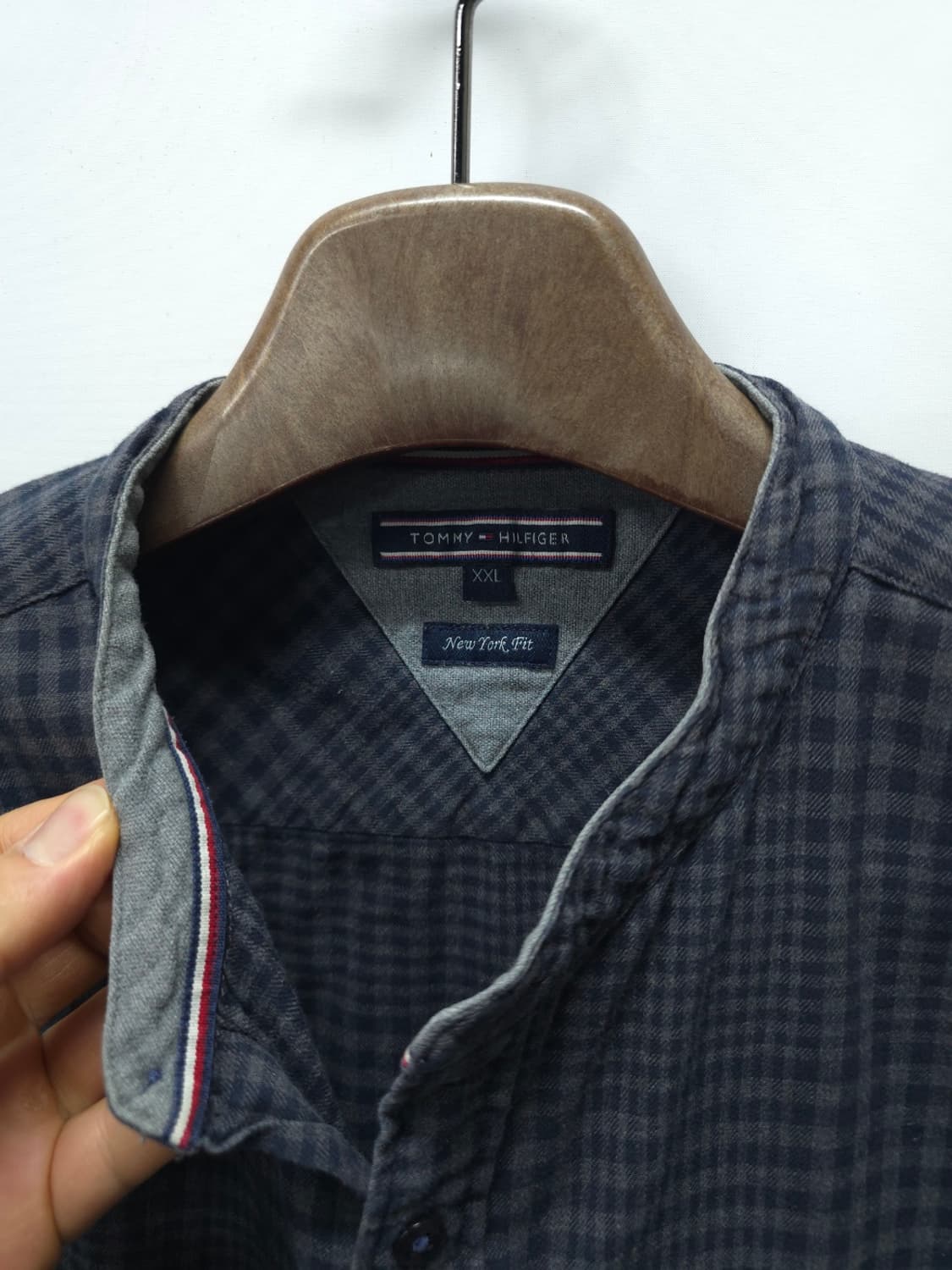 (빅사이즈) 타미힐피거 뉴욕핏 플란넬 헨리넥 체크셔츠 (115) 상품이미지10