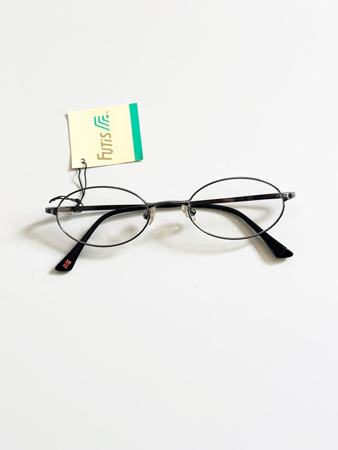 90s FUTIS 건메탈 슬림 오벌 프레임 빈티지 안경 상품이미지2