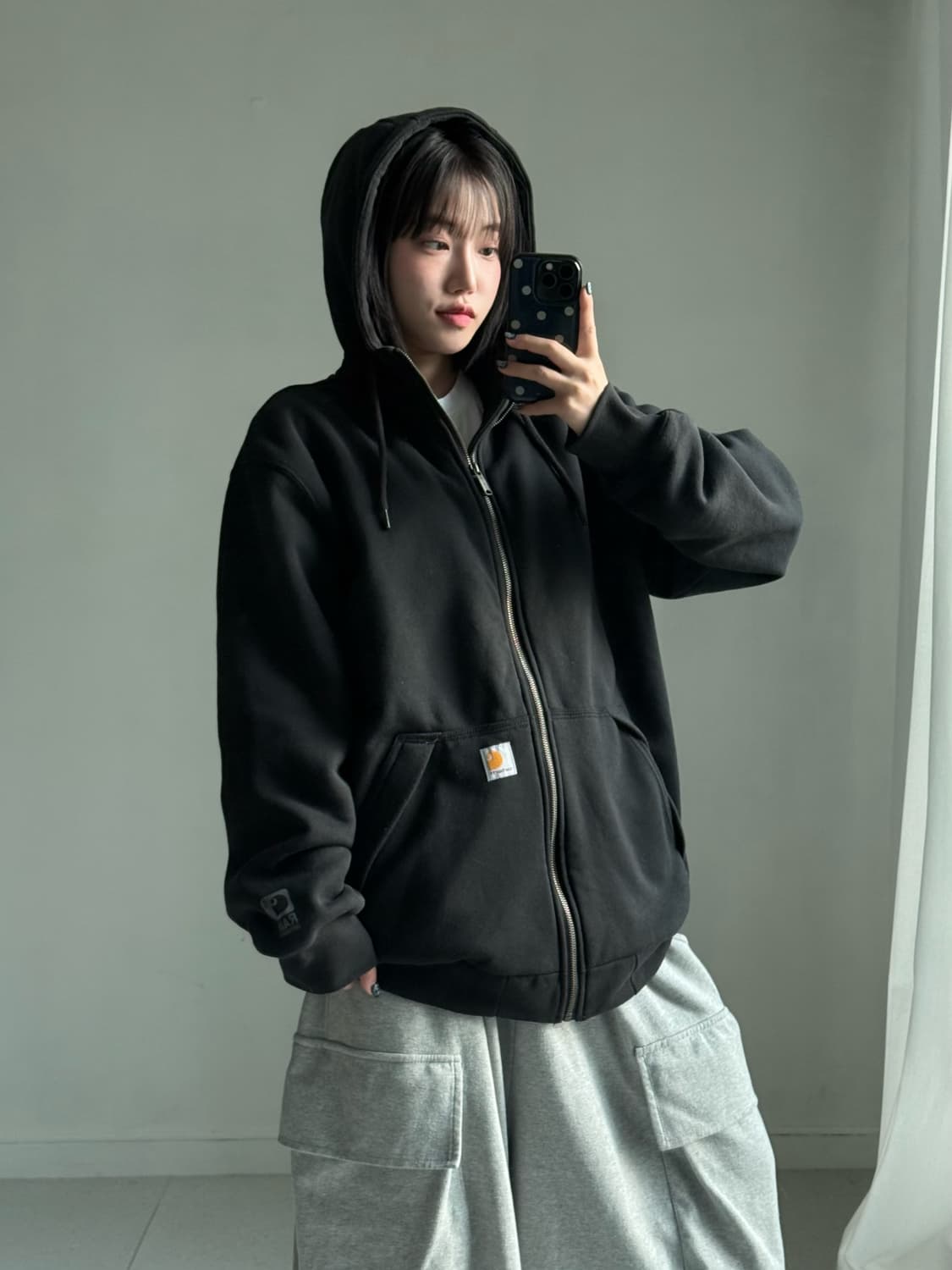 칼하트 블랙 후드집업 상품이미지2