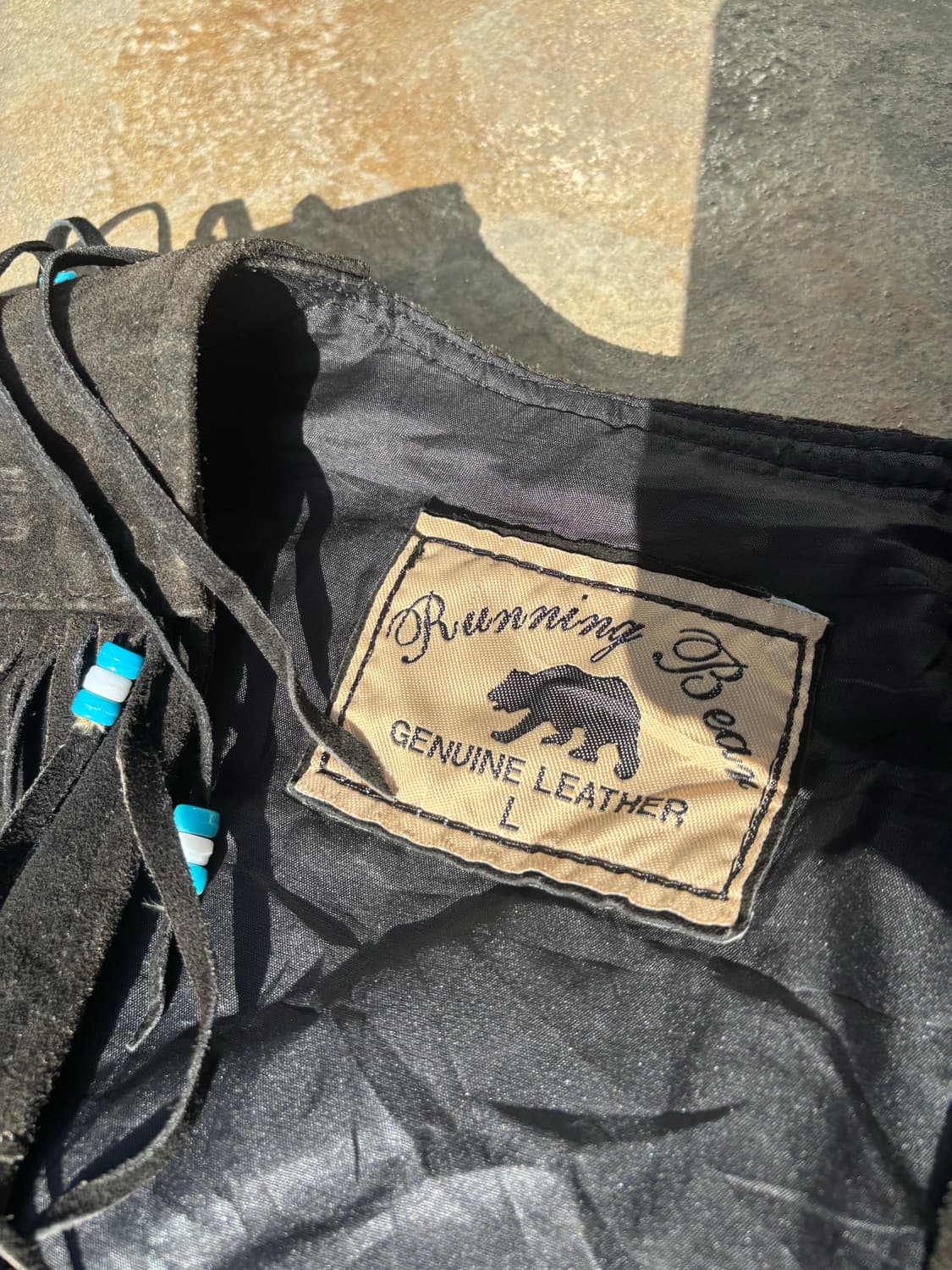 Vintage Native Style Fringe Leather Vest 상품이미지9