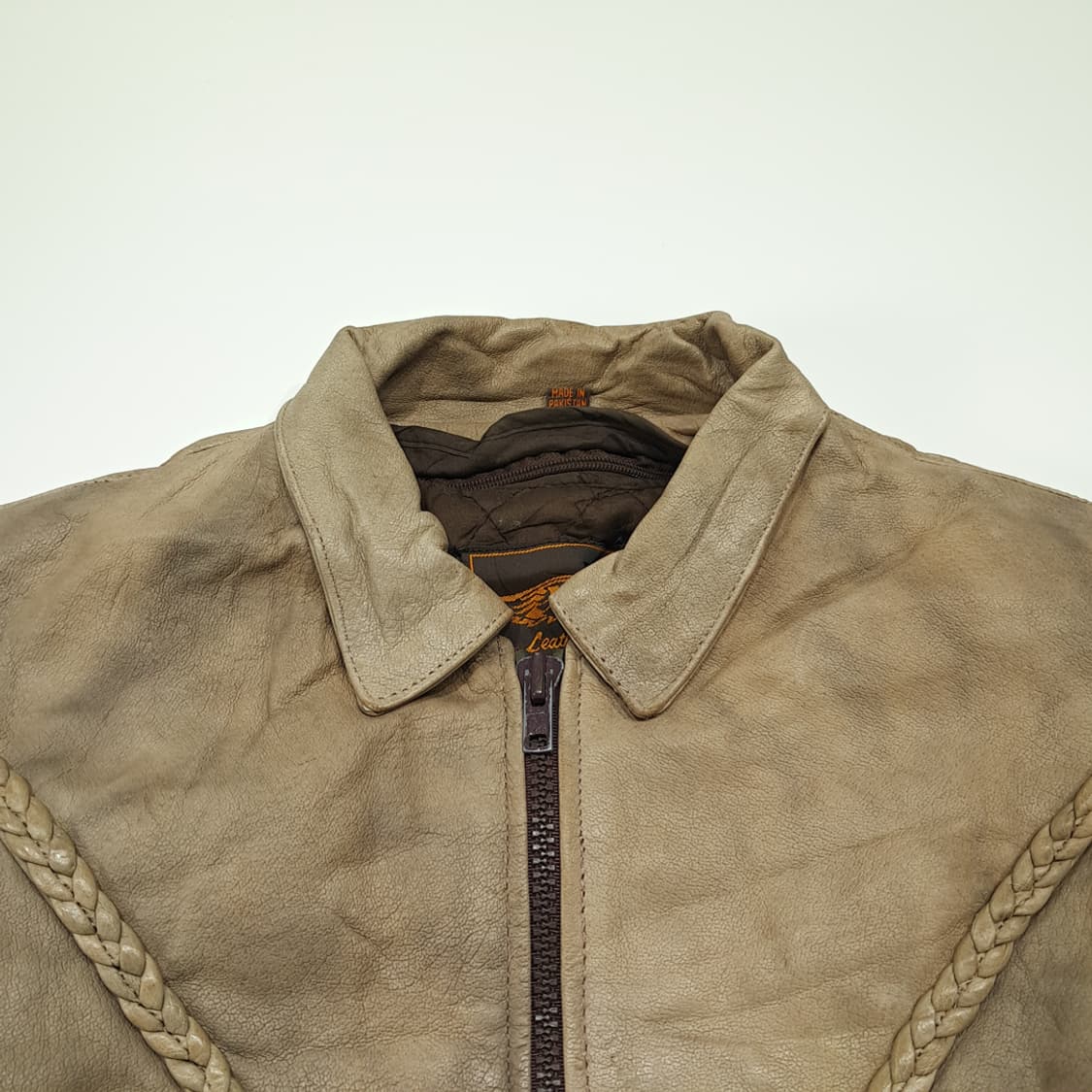 CL481 S UNIK 90s 웨스턴 브레이디드 빈티지 가죽 자켓 상품이미지2