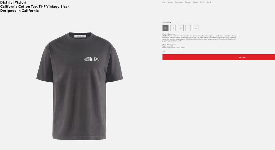 디스트릭트비전 x 노스페이스 콜라보 반팔 새상품 상품이미지1