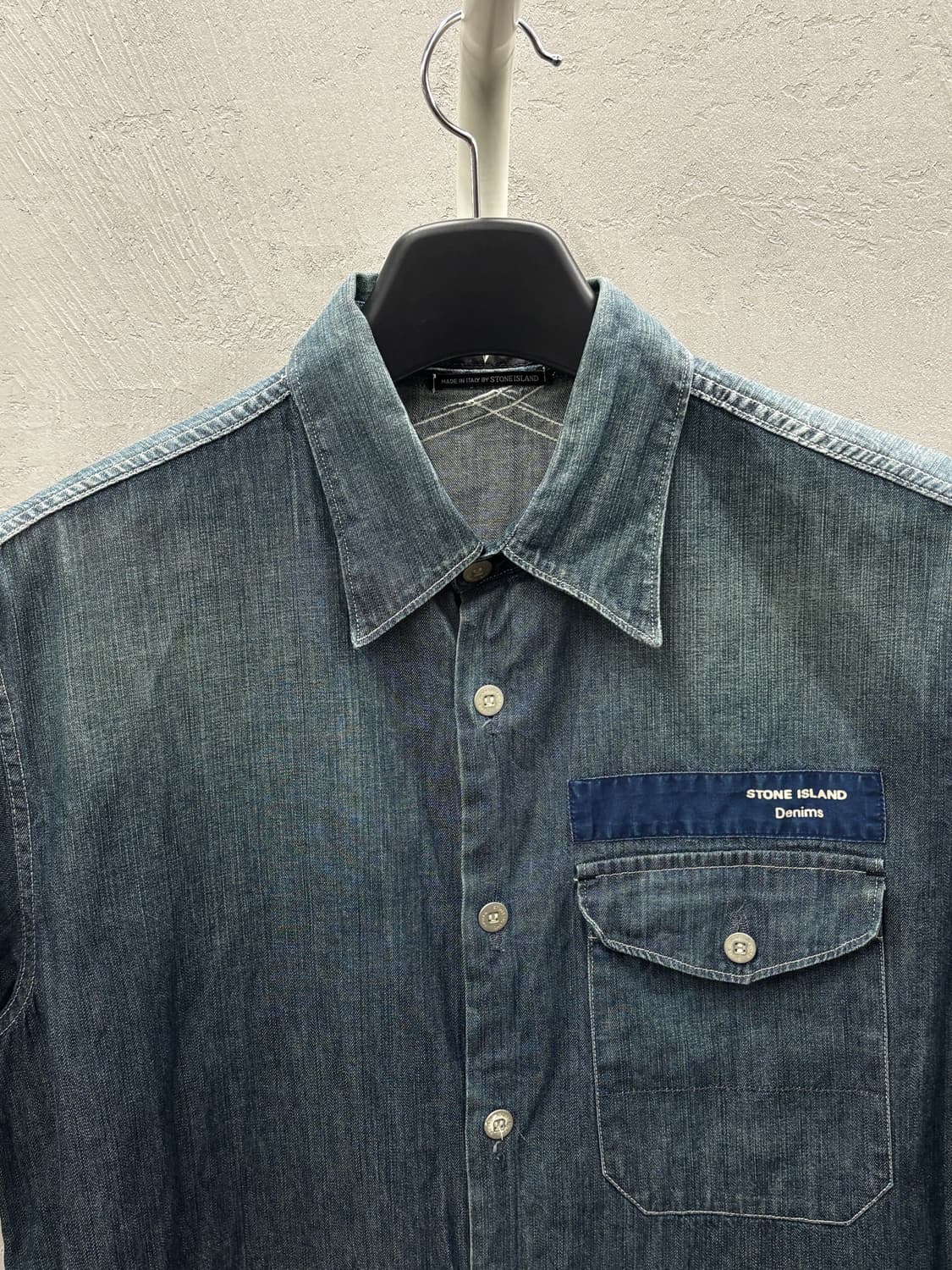 스톤아일랜드 데님 반팔 셔츠 *이염 상품이미지3