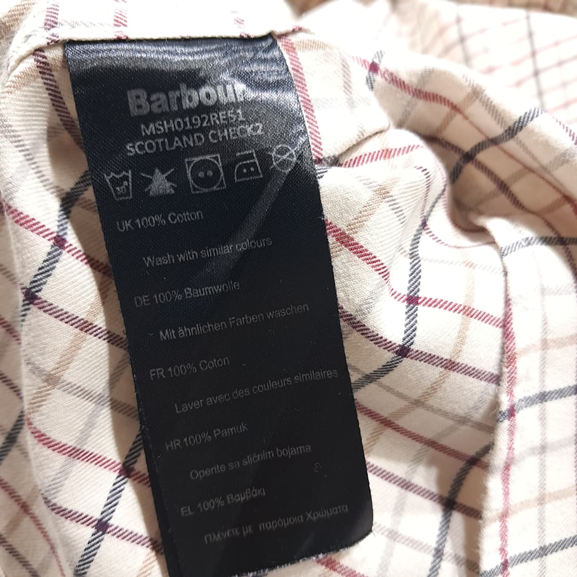 CL533 L 바버 코튼 클래식 체크 버튼다운 베이지 셔츠 남방 상품이미지5