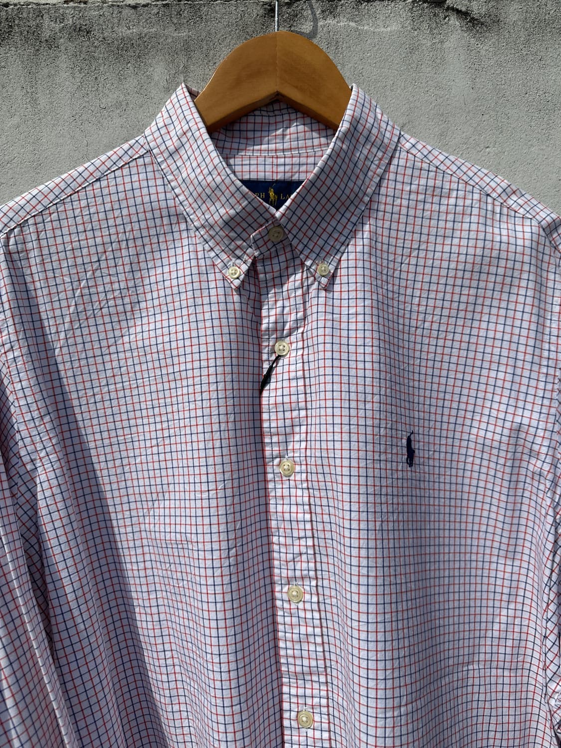 [XL] 폴로 랄프로렌 레드 네이비 체크 포플린 셔츠 상품이미지2