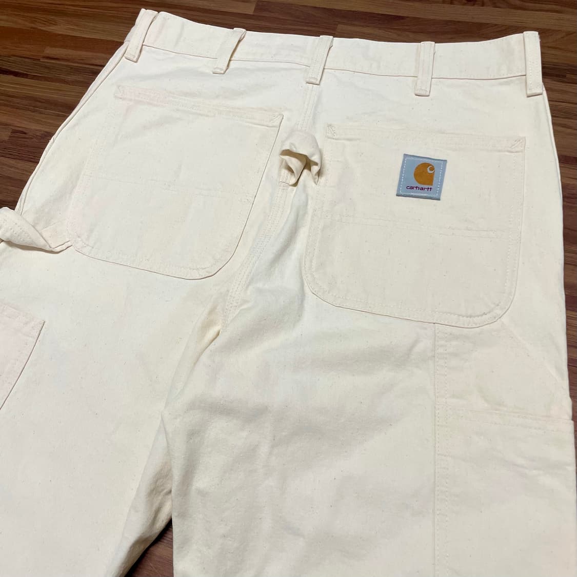 90s 미제 칼하트 에크루 크림 오프 화이트 싱글니 카펜터 워크팬츠 34 상품이미지4