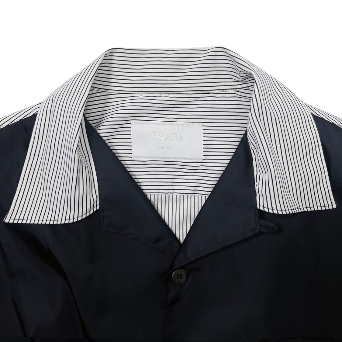 프라다 스트레치 코튼 리나일론 셔츠 화이트 블랙 (XL) 상품이미지7