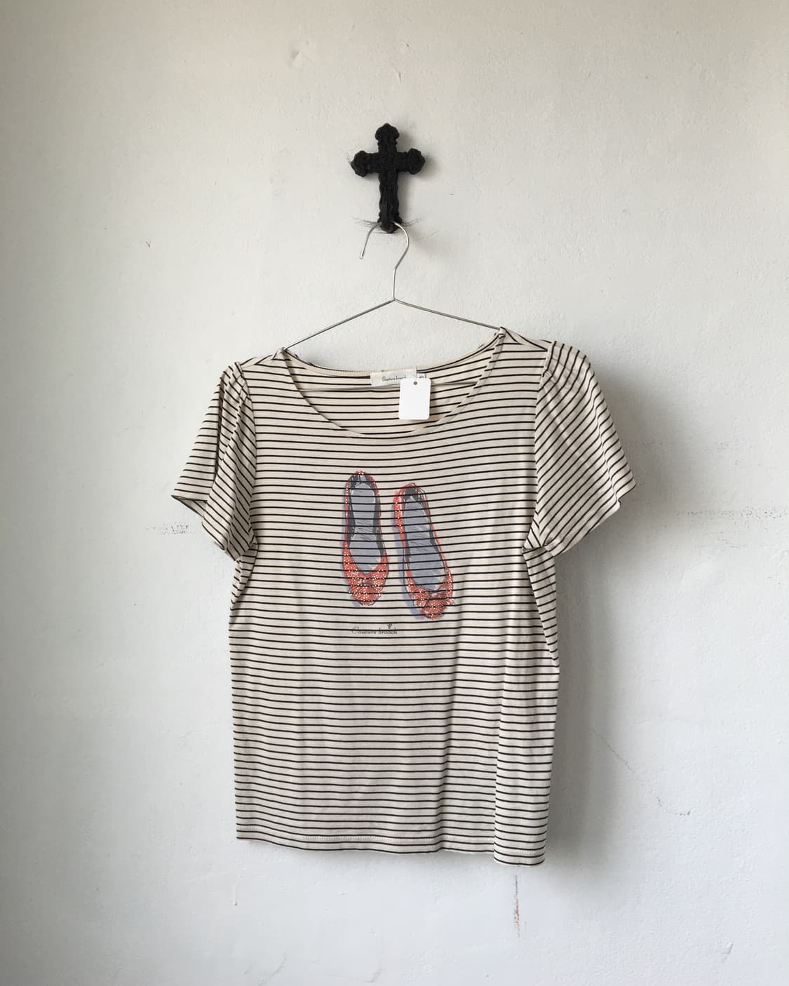 Shoe printing stripe pattern t shirt 상품이미지2
